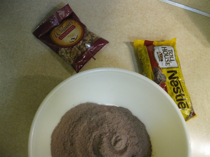 Cake mix, waiting for pudding to be added.