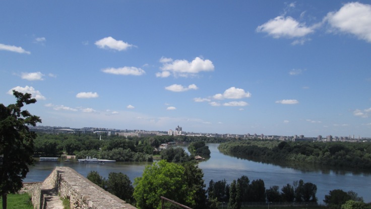 The Danube and Sava rivers, from the top of the Belgrade fortress.