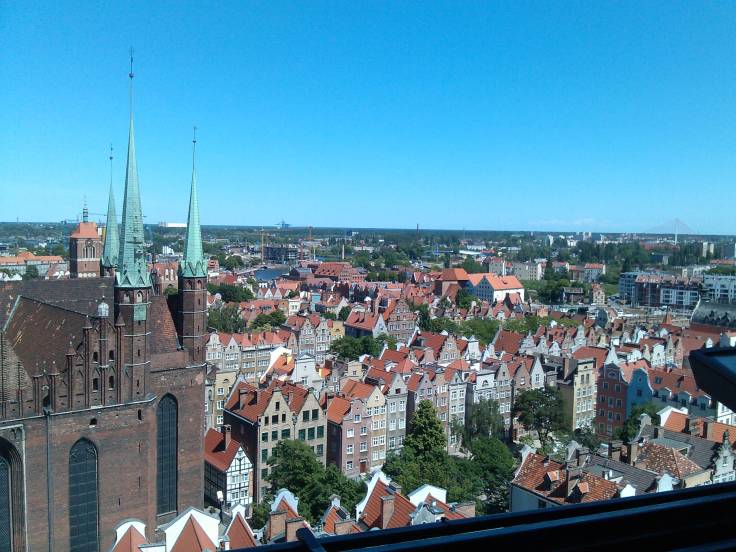 View from the top of Old City Hall, Gdansk. 